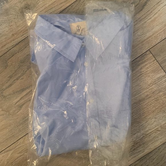 NWT LANDS' END UNIFORM BIG GIRL'S WOVEN BROADCLOTH TOP LIGHT SEA‎ BLUE 16 - Picture 8 of 10